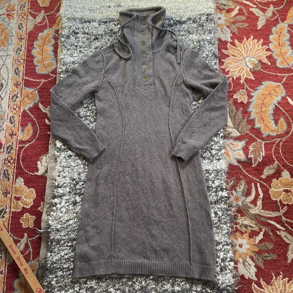 Gray Turtleneck Sweater Dress